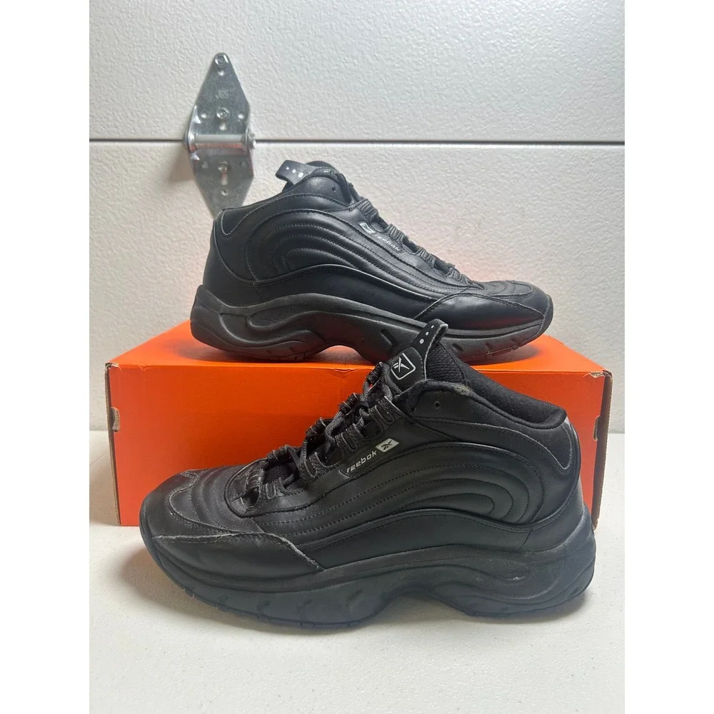 Reebok RB 210 KTS Black Leather Mid Top 10.5m #2739